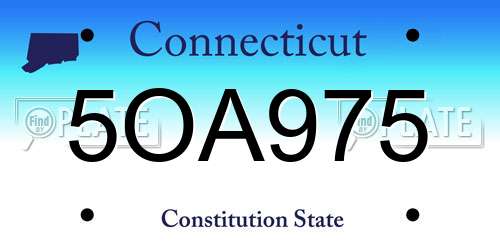 5OA975 Connecticut License Plate