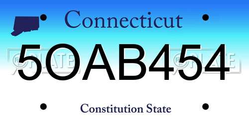 5OAB454 Connecticut License Plate