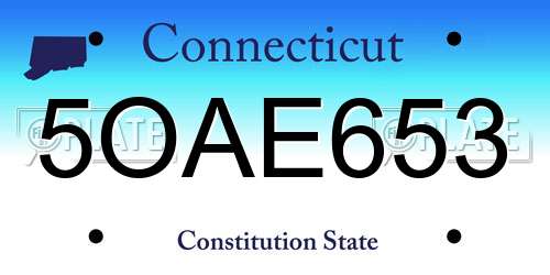 5OAE653 Connecticut License Plate