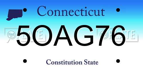 5OAG76 Connecticut License Plate
