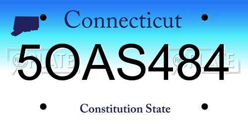 5OAS484 Connecticut License Plate