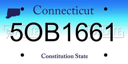5OB1661 Connecticut License Plate