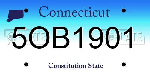 5OB1901 Connecticut License Plate