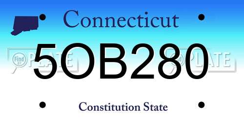 5OB280 Connecticut License Plate