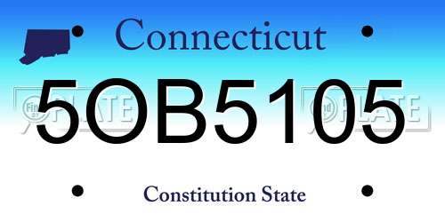 5OB5105 Connecticut License Plate