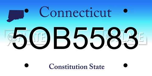 5OB5583 Connecticut License Plate