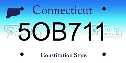 5OB711 Connecticut License Plate