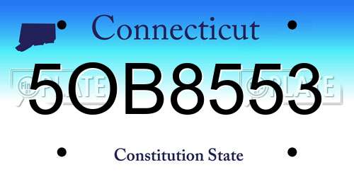 5OB8553 Connecticut License Plate