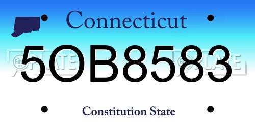 5OB8583 Connecticut License Plate