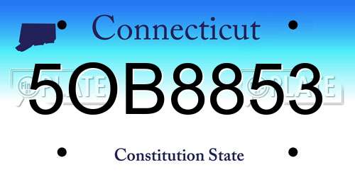 5OB8853 Connecticut License Plate
