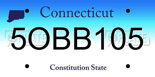 5OBB105 Connecticut License Plate