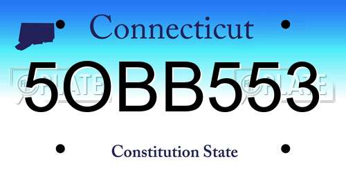 5OBB553 Connecticut License Plate