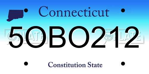 5OBO212 Connecticut License Plate