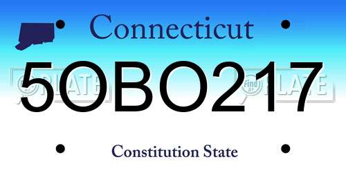 5OBO217 Connecticut License Plate