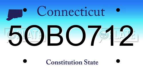 5OBO712 Connecticut License Plate