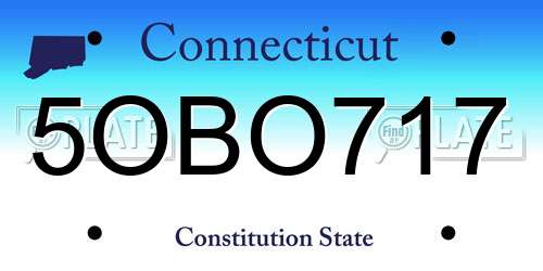 5OBO717 Connecticut License Plate