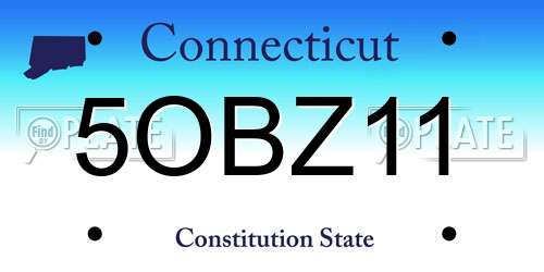 5OBZ11 Connecticut License Plate