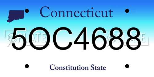 5OC4688 Connecticut License Plate