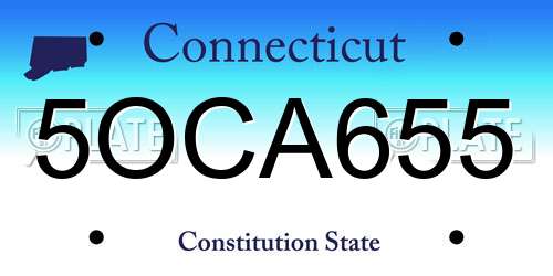5OCA655 Connecticut License Plate