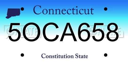 5OCA658 Connecticut License Plate