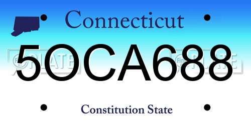 5OCA688 Connecticut License Plate