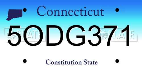5ODG371 Connecticut License Plate