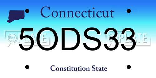 5ODS33 Connecticut License Plate