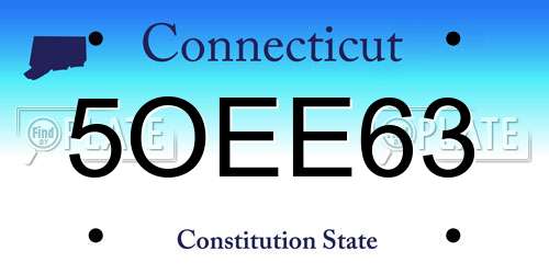 5OEE63 Connecticut License Plate