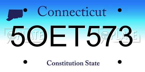 5OET573 Connecticut License Plate