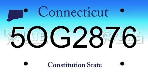 5OG2876 Connecticut License Plate