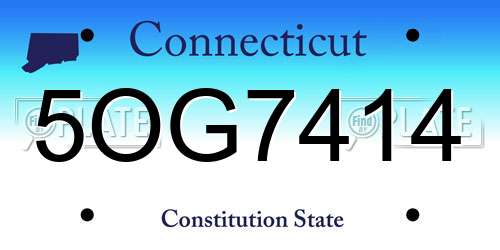 5OG7414 Connecticut License Plate
