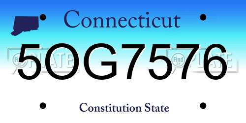 5OG7576 Connecticut License Plate