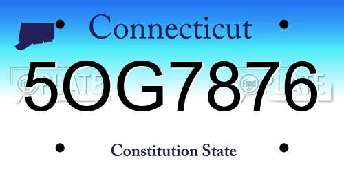 5OG7876 Connecticut License Plate