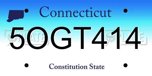 5OGT414 Connecticut License Plate