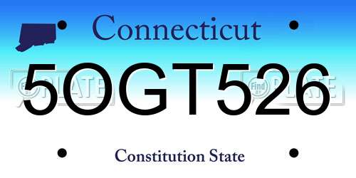5OGT526 Connecticut License Plate