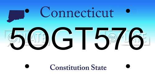 5OGT576 Connecticut License Plate