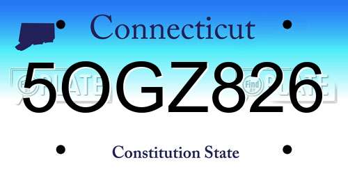 5OGZ826 Connecticut License Plate