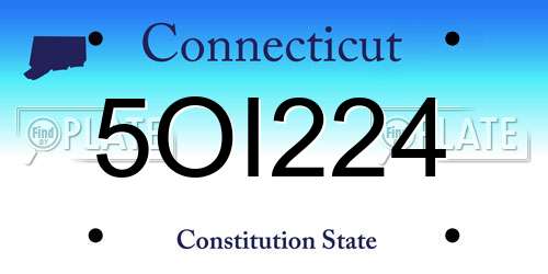5OI224 Connecticut License Plate