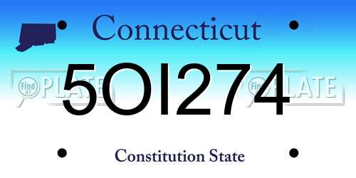 5OI274 Connecticut License Plate