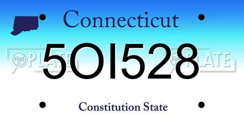 5OI528 Connecticut License Plate