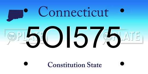 5OI575 Connecticut License Plate