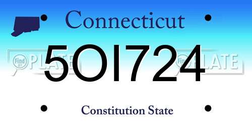 5OI724 Connecticut License Plate
