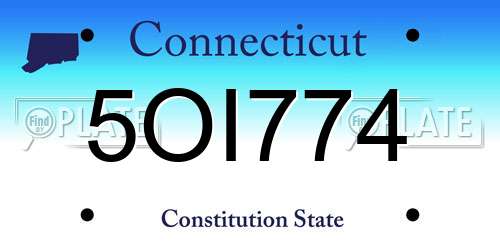 5OI774 Connecticut License Plate