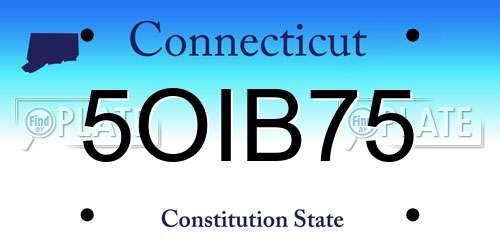 5OIB75 Connecticut License Plate