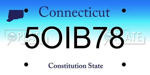 5OIB78 Connecticut License Plate