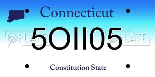 5OII05 Connecticut License Plate