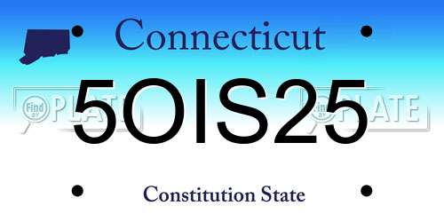 5OIS25 Connecticut License Plate