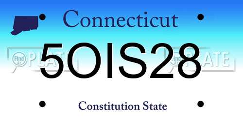5OIS28 Connecticut License Plate