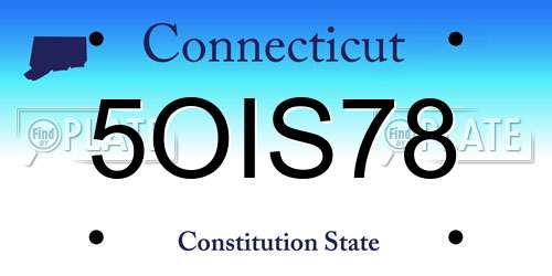 5OIS78 Connecticut License Plate