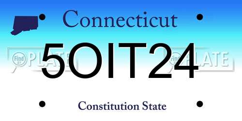 5OIT24 Connecticut License Plate